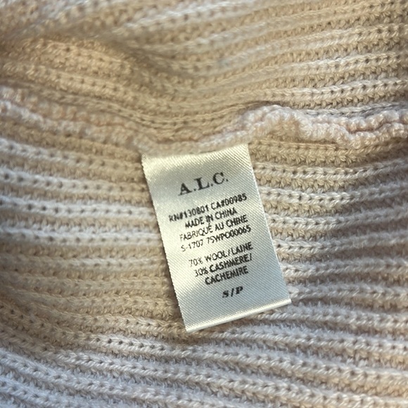 A.L.C. Alexander Pink Wool Cashmere Turtleneck Lace Up Back Sweater - Picture 10 of 10